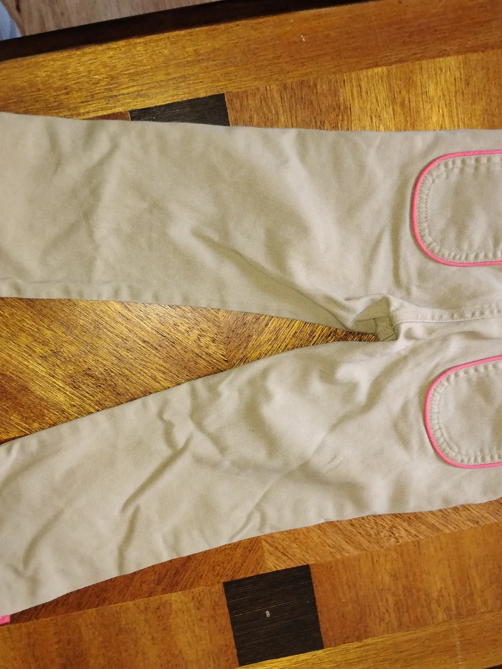 Gymboree Beige Pants with Pink Trim